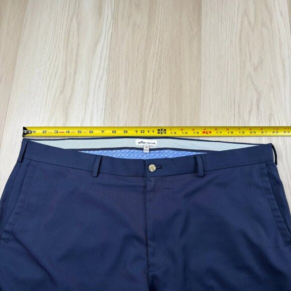 Peter Millar Mens Navy Blue Salem High Drape Performance Comfort Shorts Size 42 - Picture 8 of 11
